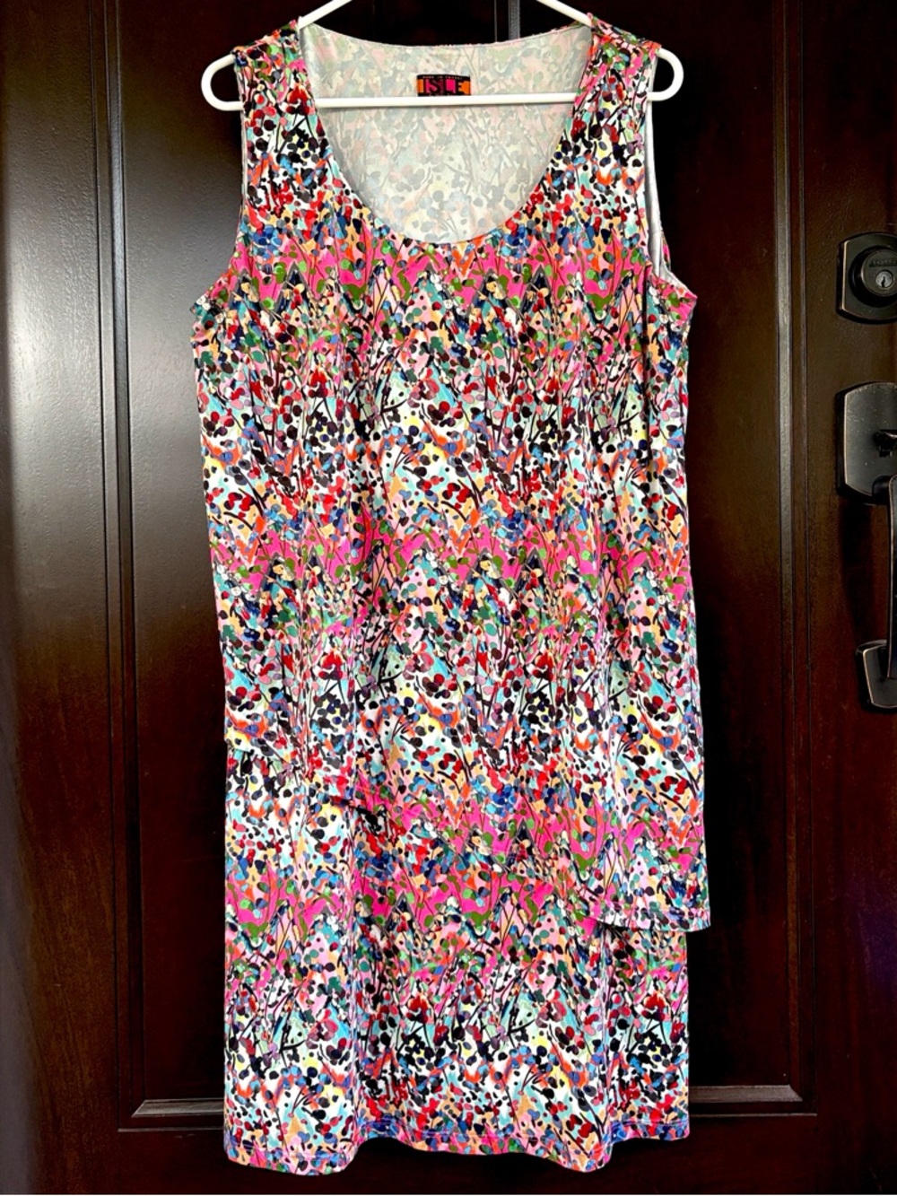 EUC ISLE by Melissa Kozan Layered Sleeveless Shift Dress Floral Size XL